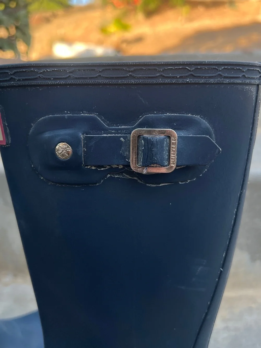 Hunter Navy Blue Kids Rain Boots size 3G/2B
